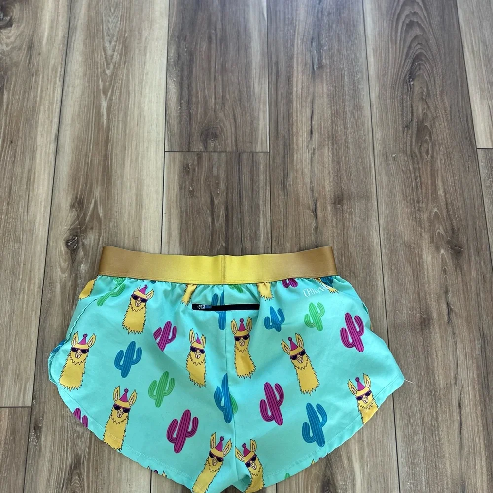 ChicknLegs womens split running Llama Cactus Shorts size large - Picture 5 of 6